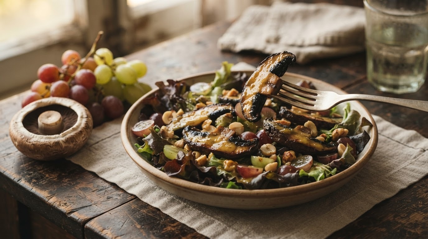 Herfstsalade met portobello's