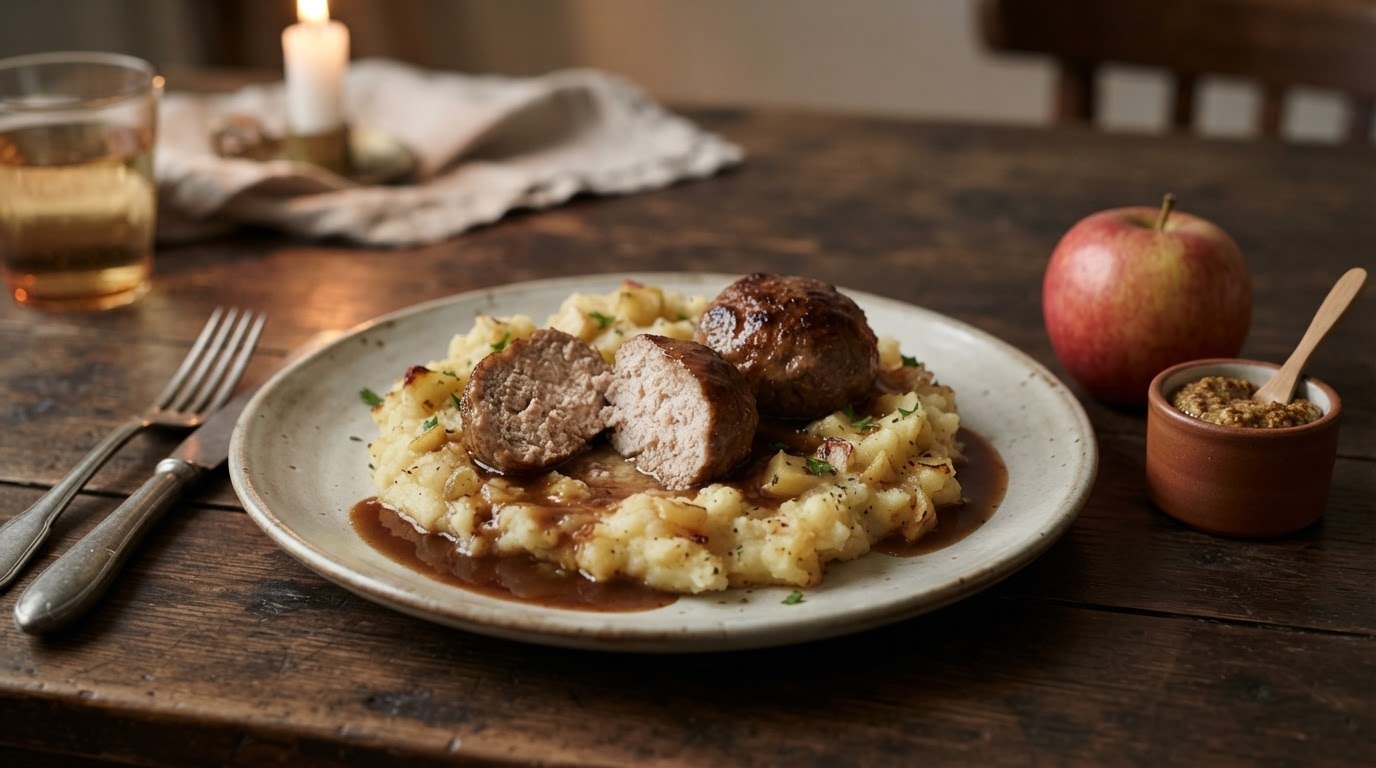 Hete bliksem met kalfsgehaktballen