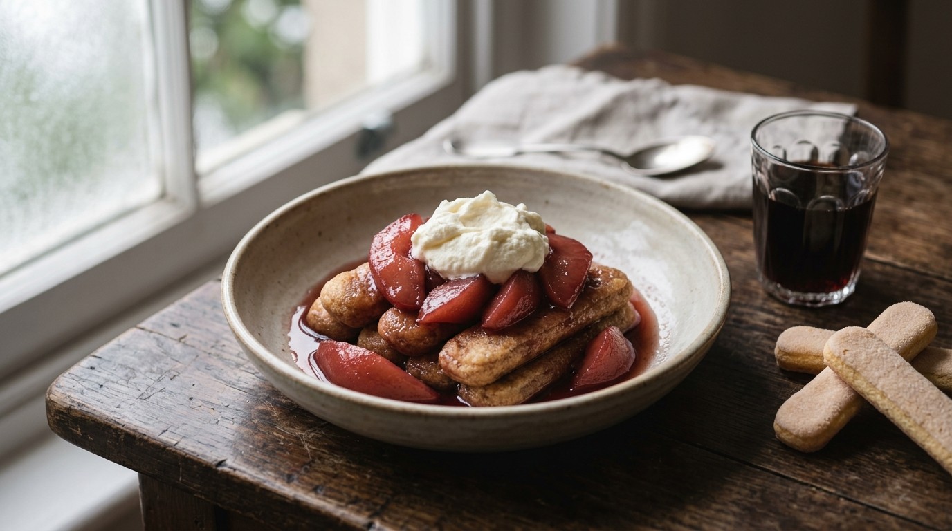 Hete Peren op Koek met Mascarpone