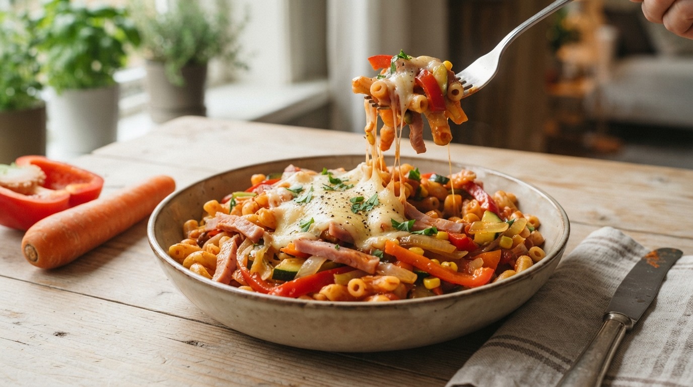 Hollandse macaroni met zomergroenten