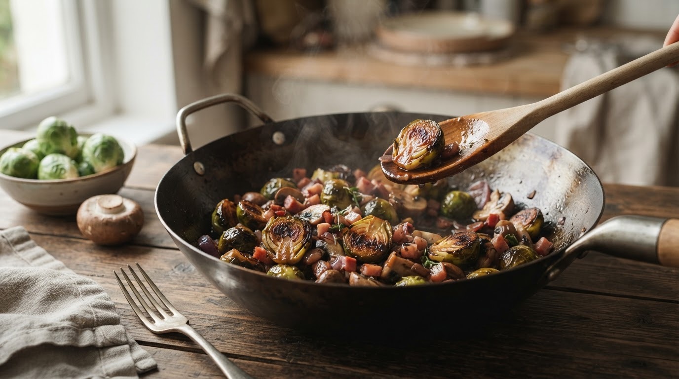 Hollandse spruiten uit de wok