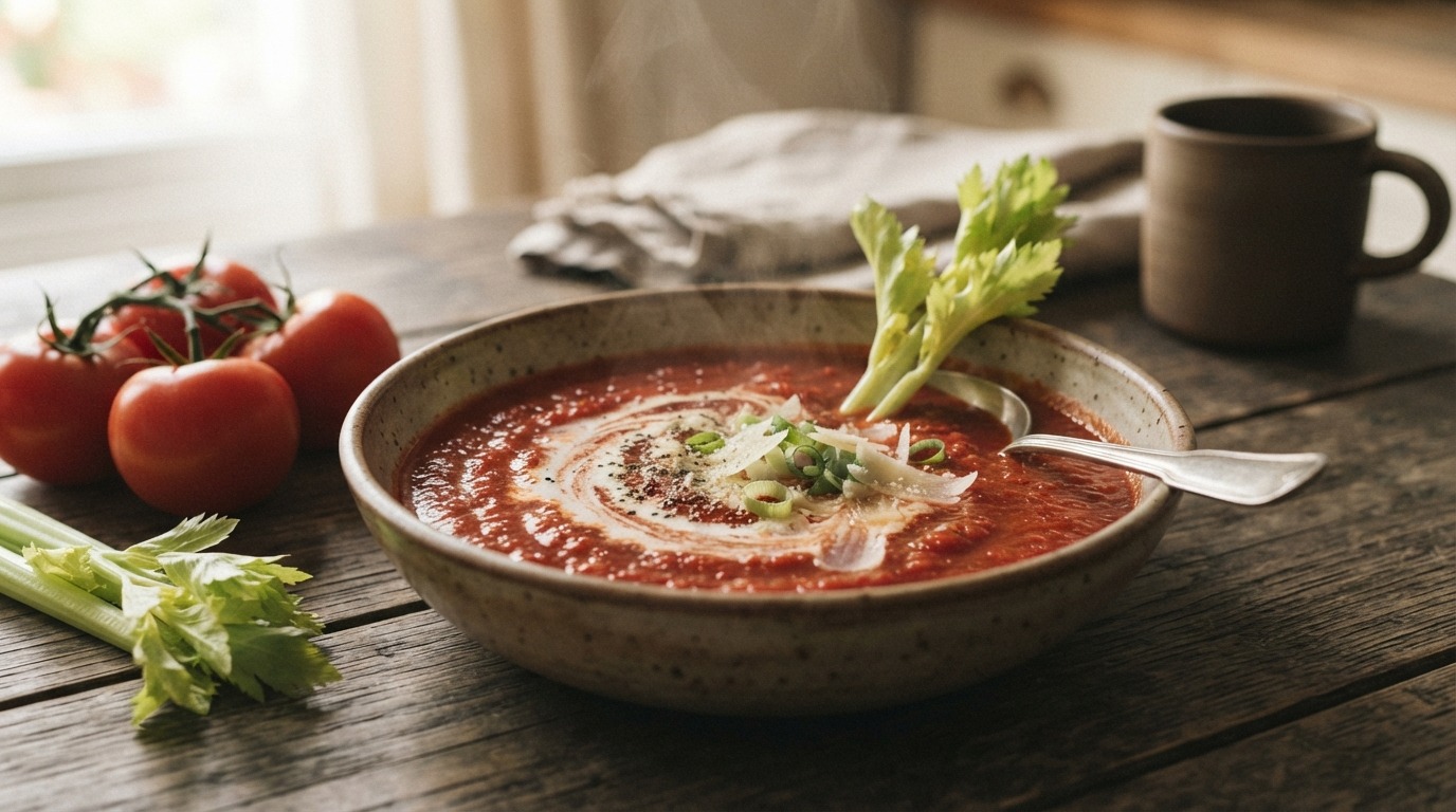 Hot bloody Mary pittige tomatensoep