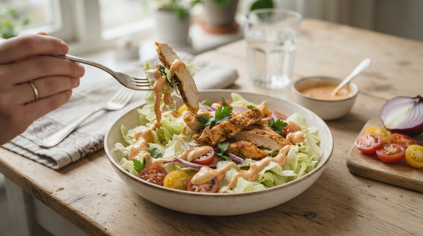 IJsbergsalade met kipfilet