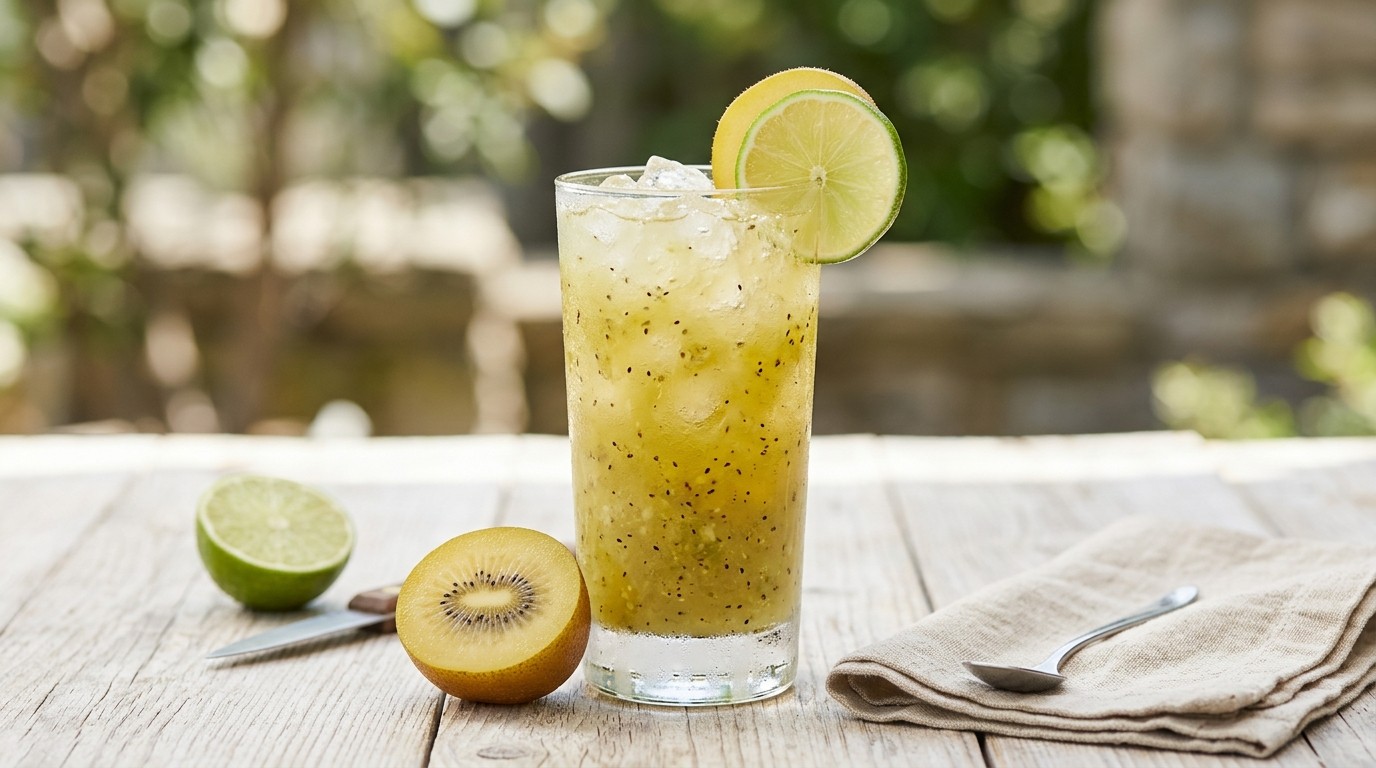 Ijskoude Kiwi-appeldrank
