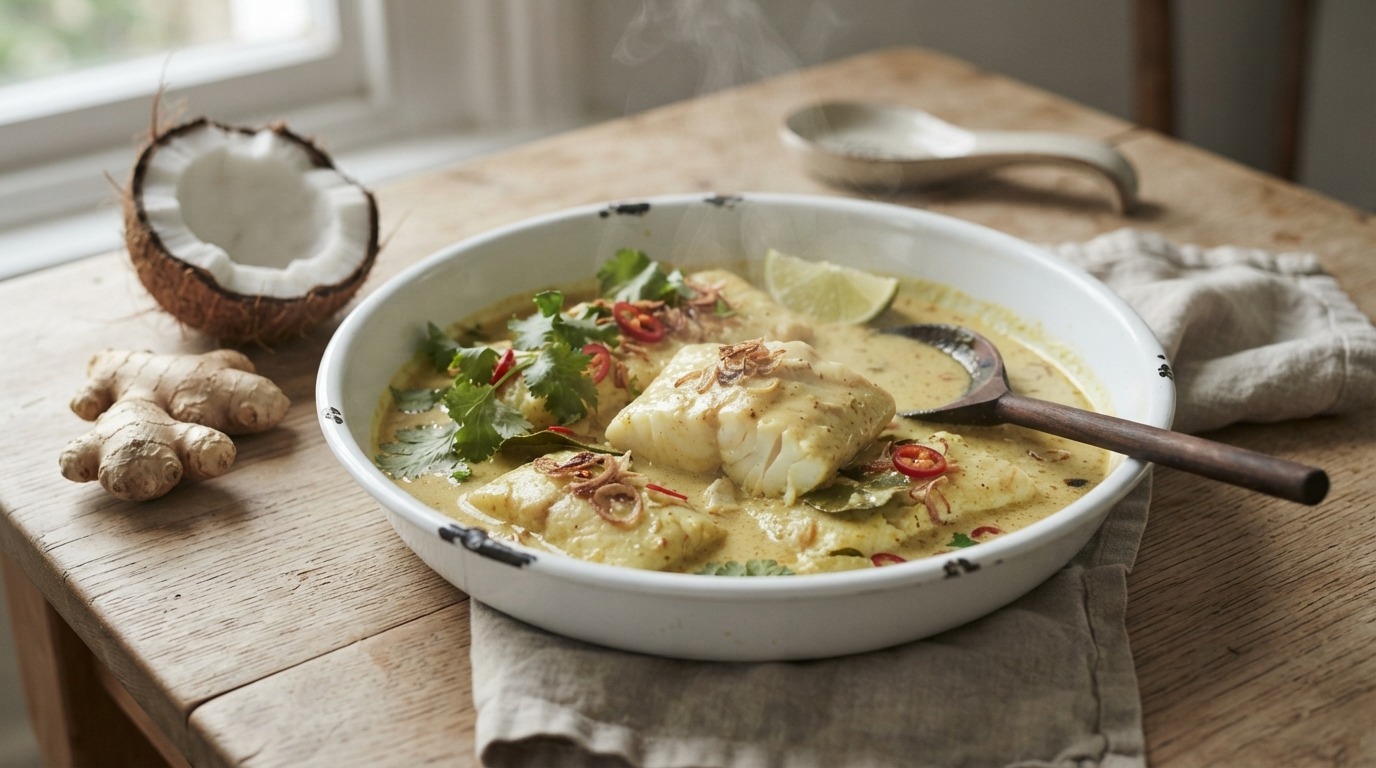 Ikan boemboe (stevig gekruide schelvis)