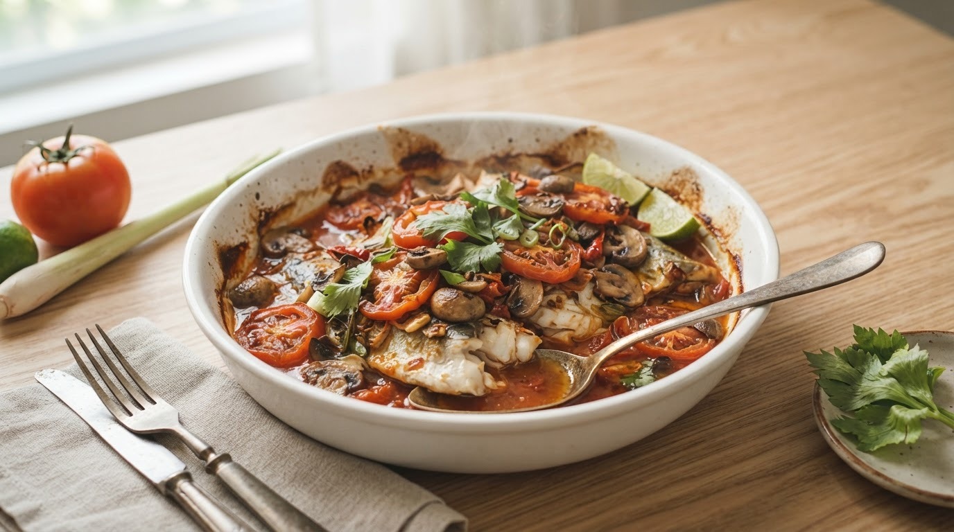 Ikan oblok (mild gekruide makreel uit de oven)