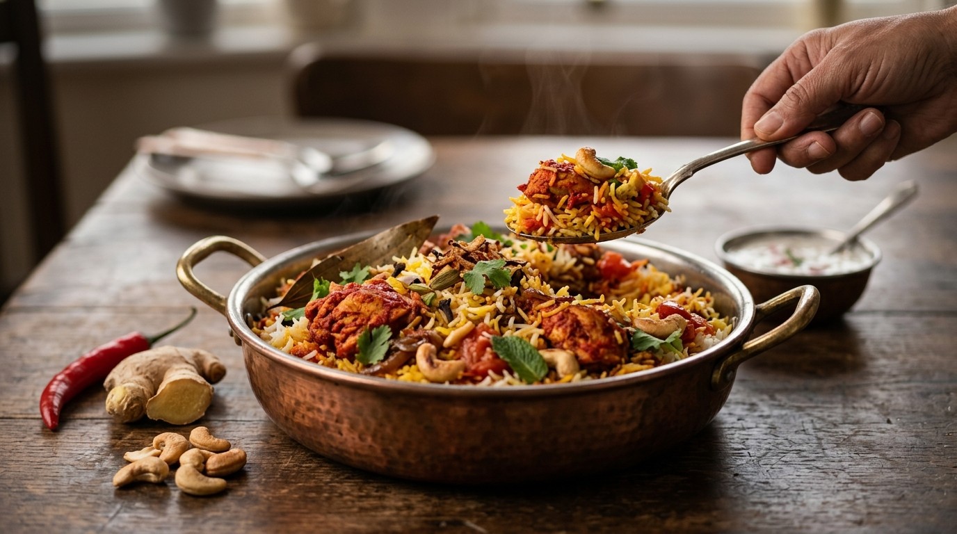 Indiase kip Biryani