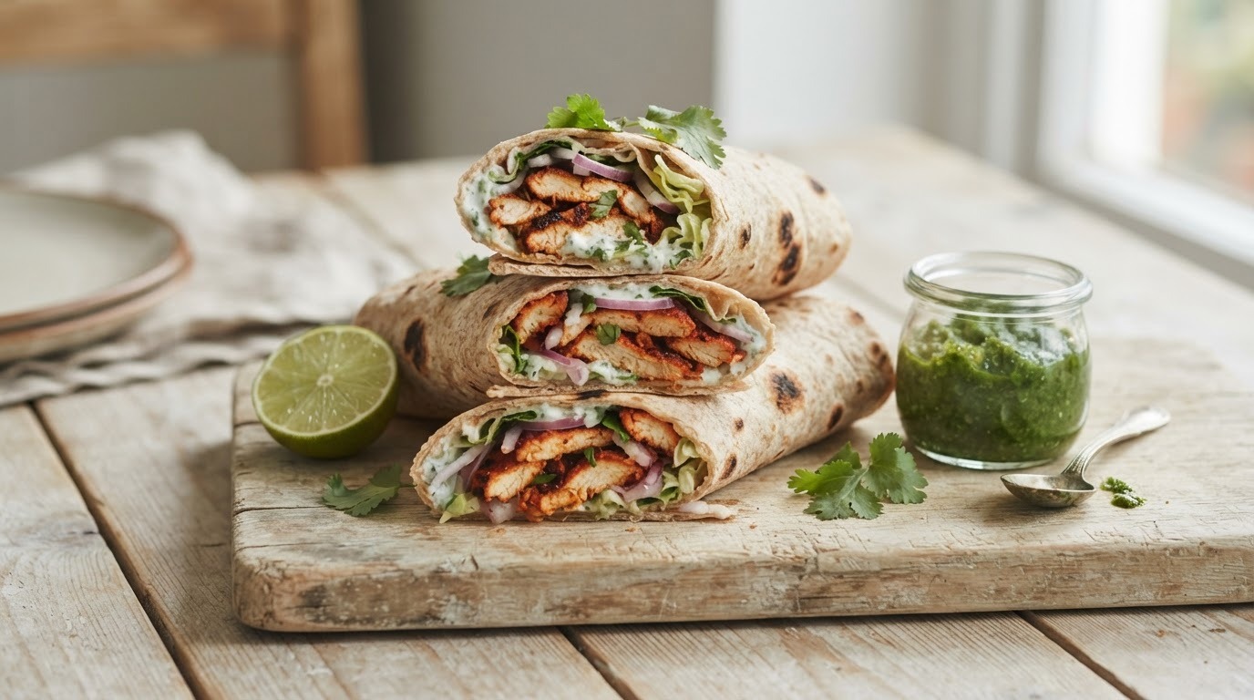 Indiase wraps met kipfilet