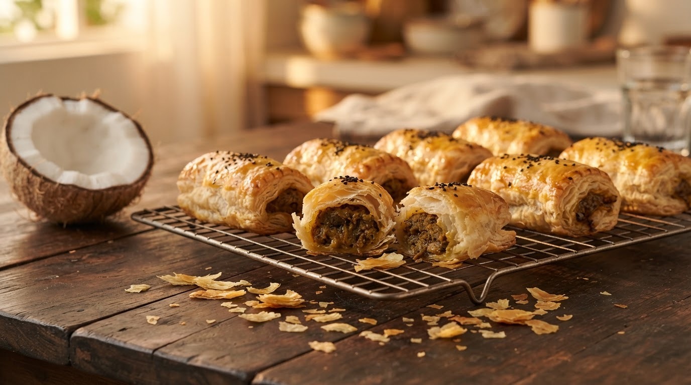 Indisch gekruide worstenbroodjes