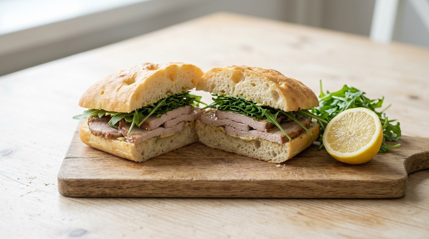 Italiaans brood met warm vlees
