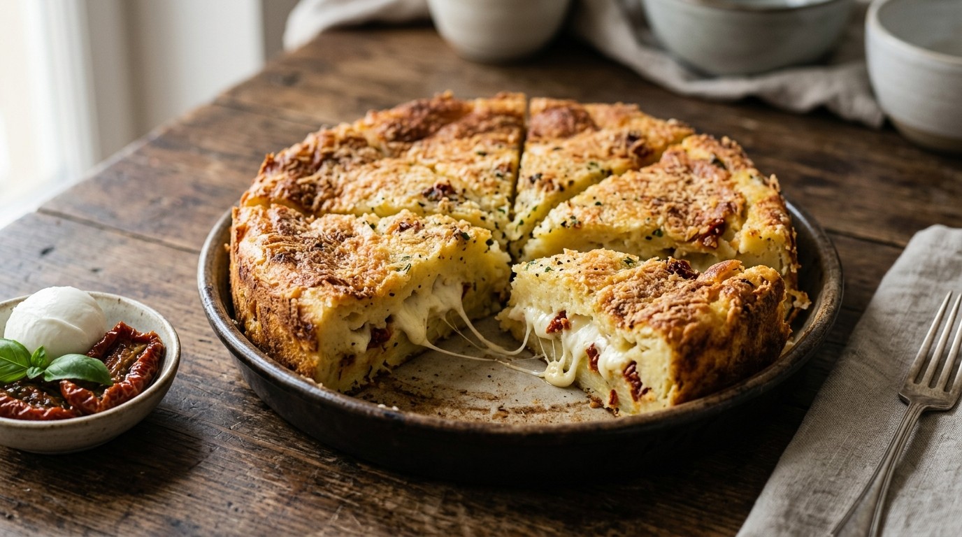 Italiaanse aardappeltaart met kaas