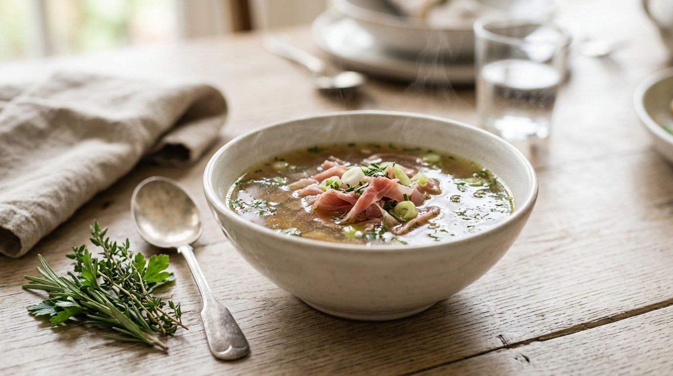 Italiaanse Kruidenbouillon met Rauwe ham