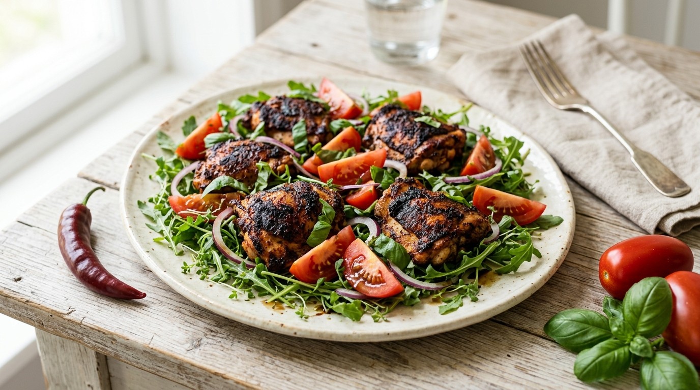 Italiaanse salade met Cajun kip