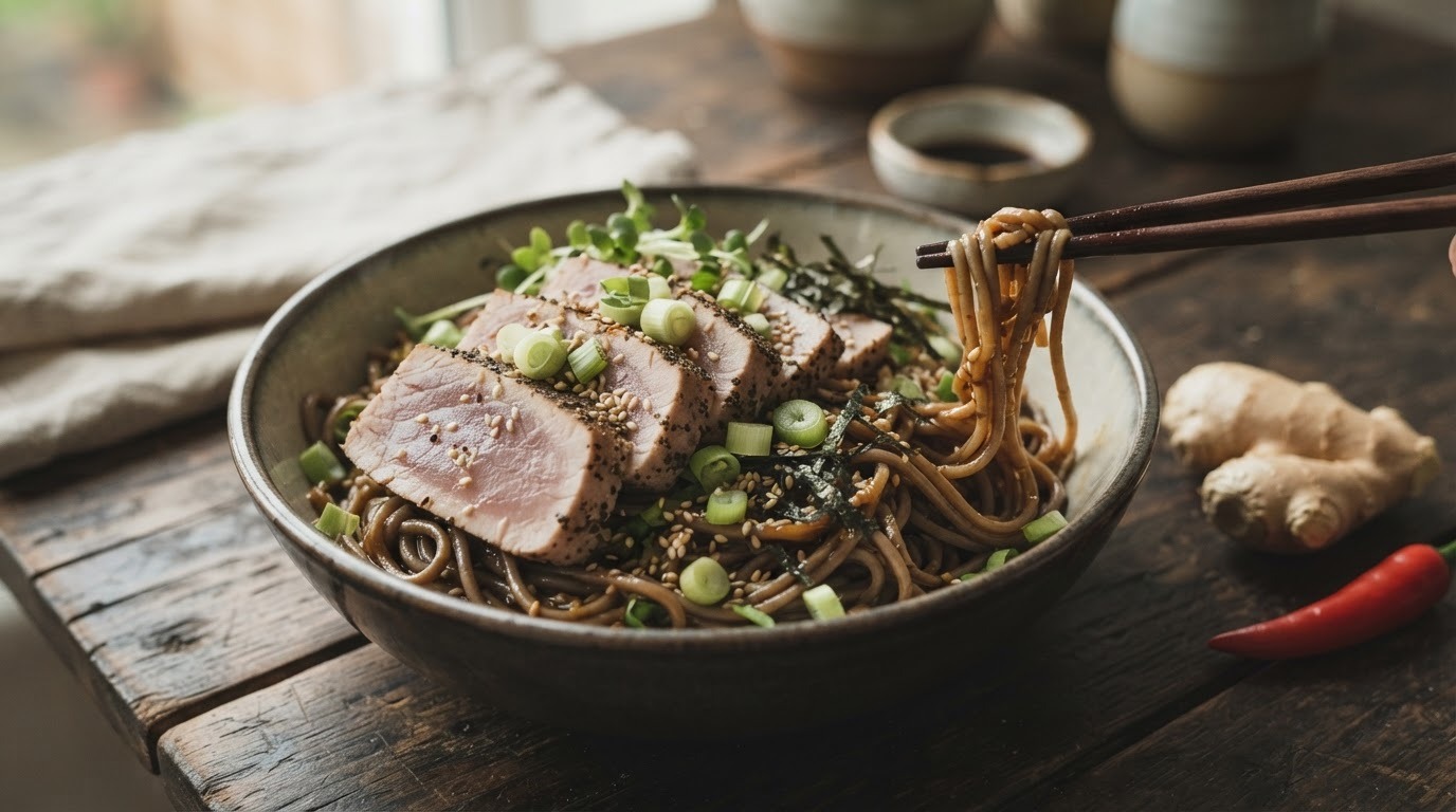 Japanse tonijn met noedels