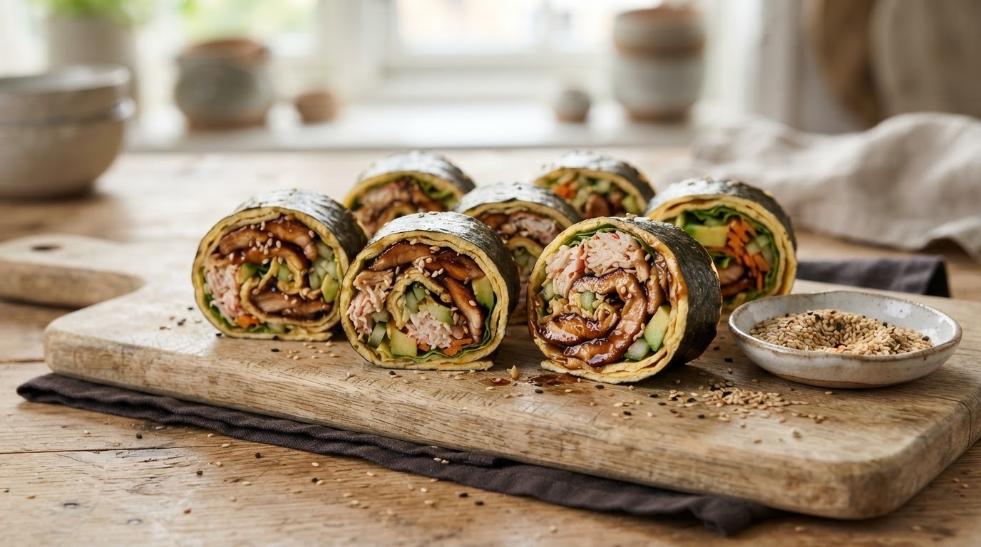 Japanse wrap met kip en krabsticks