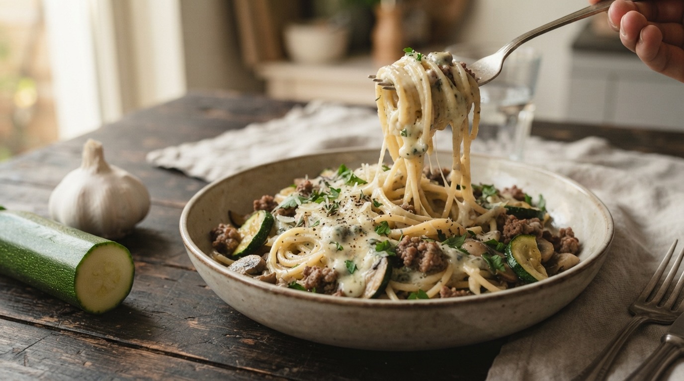 Kaas Knoflook Spaghetti