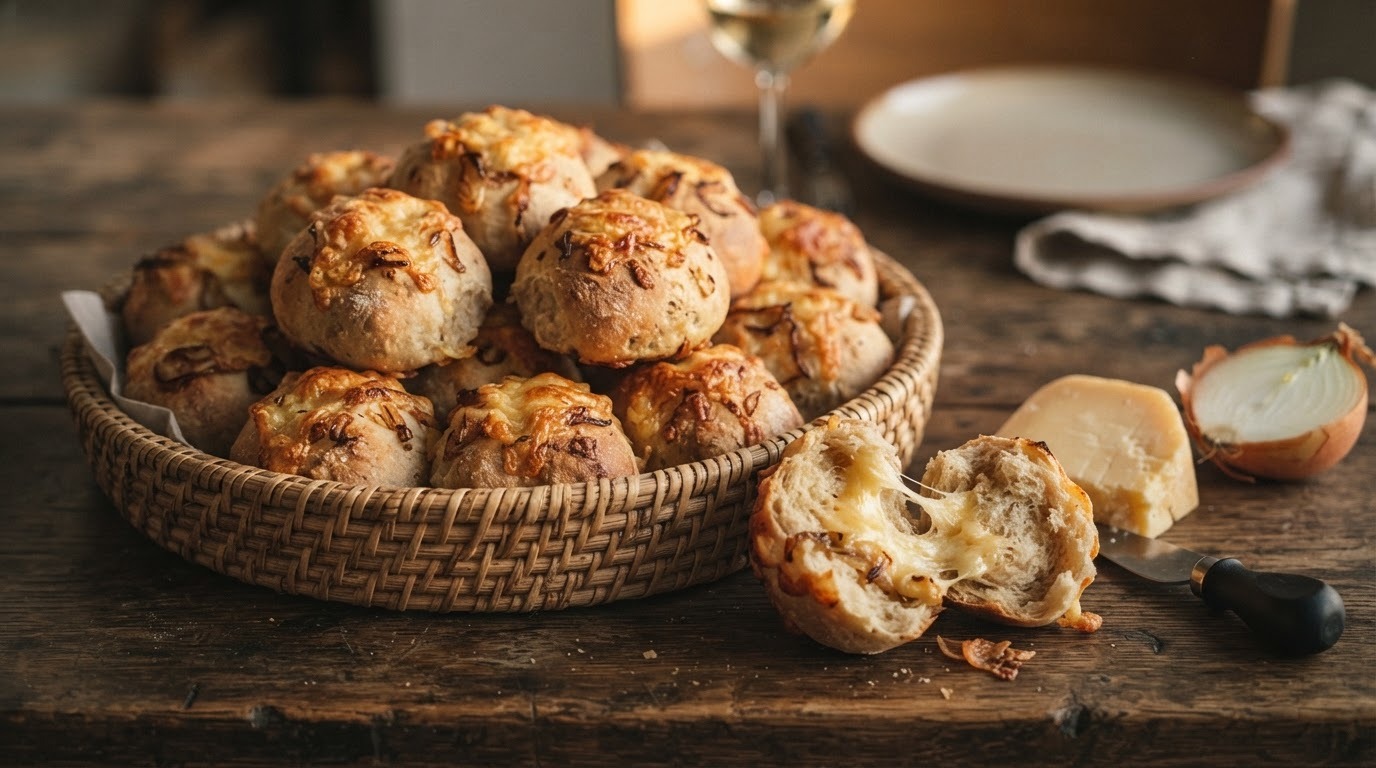 Kaas uienbroodjes