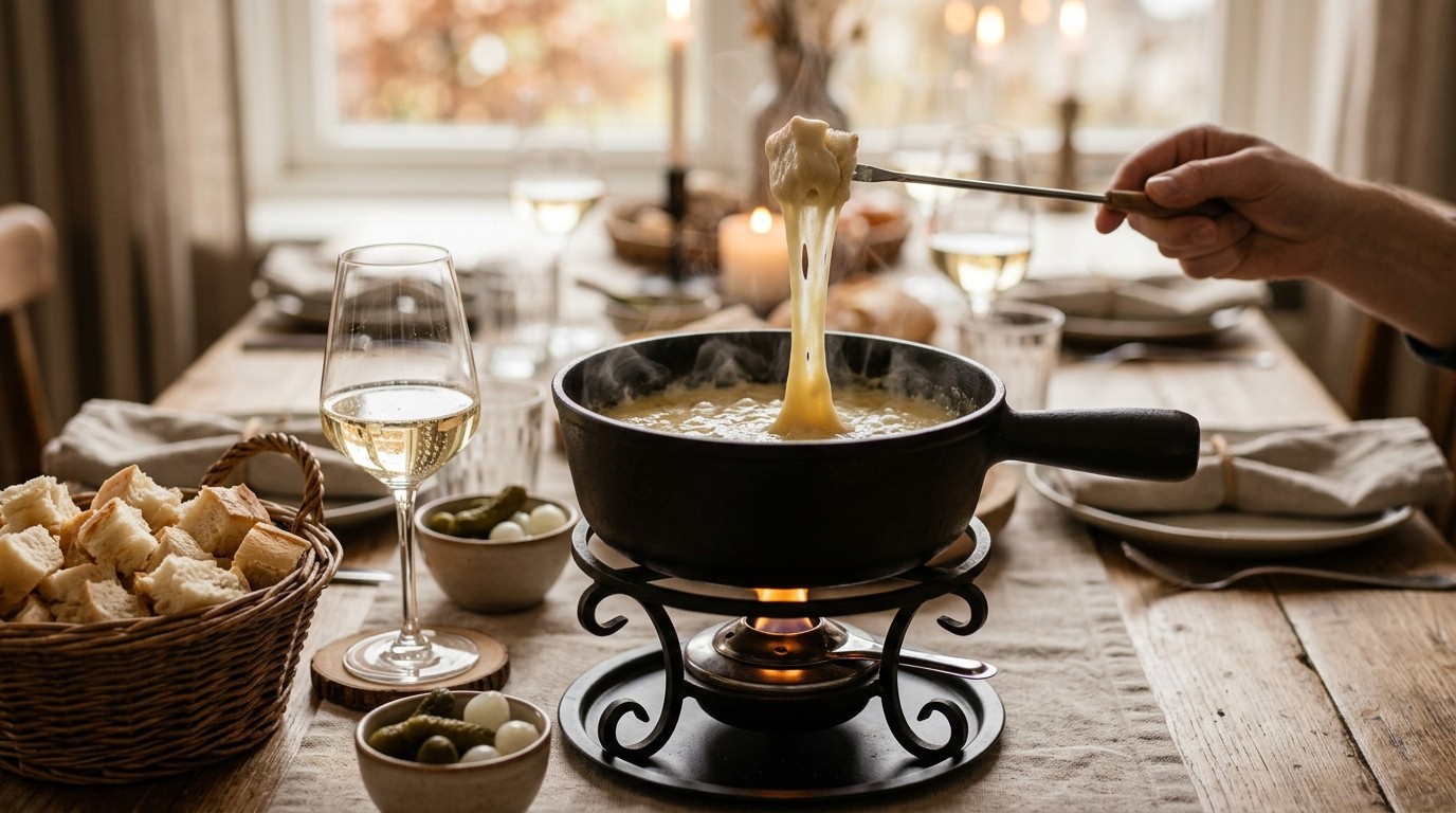 Kaasfondue met mozzarella