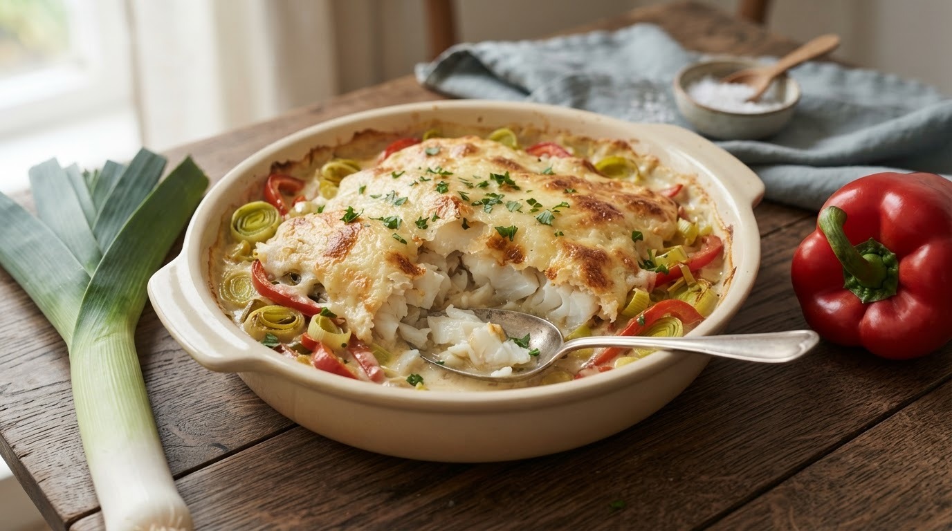 Kabeljauw met kaas uit de oven