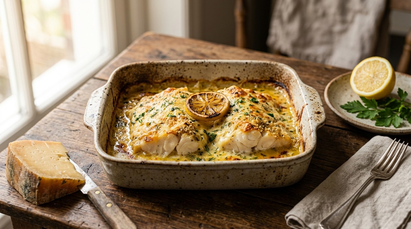 Kabeljauwfilet met kaas