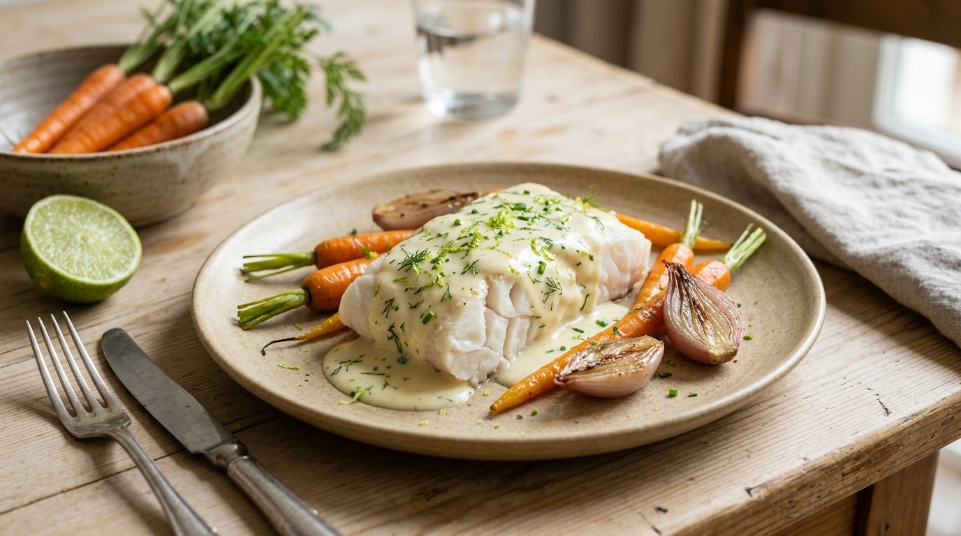 Kabeljauwfilet met limoensaus