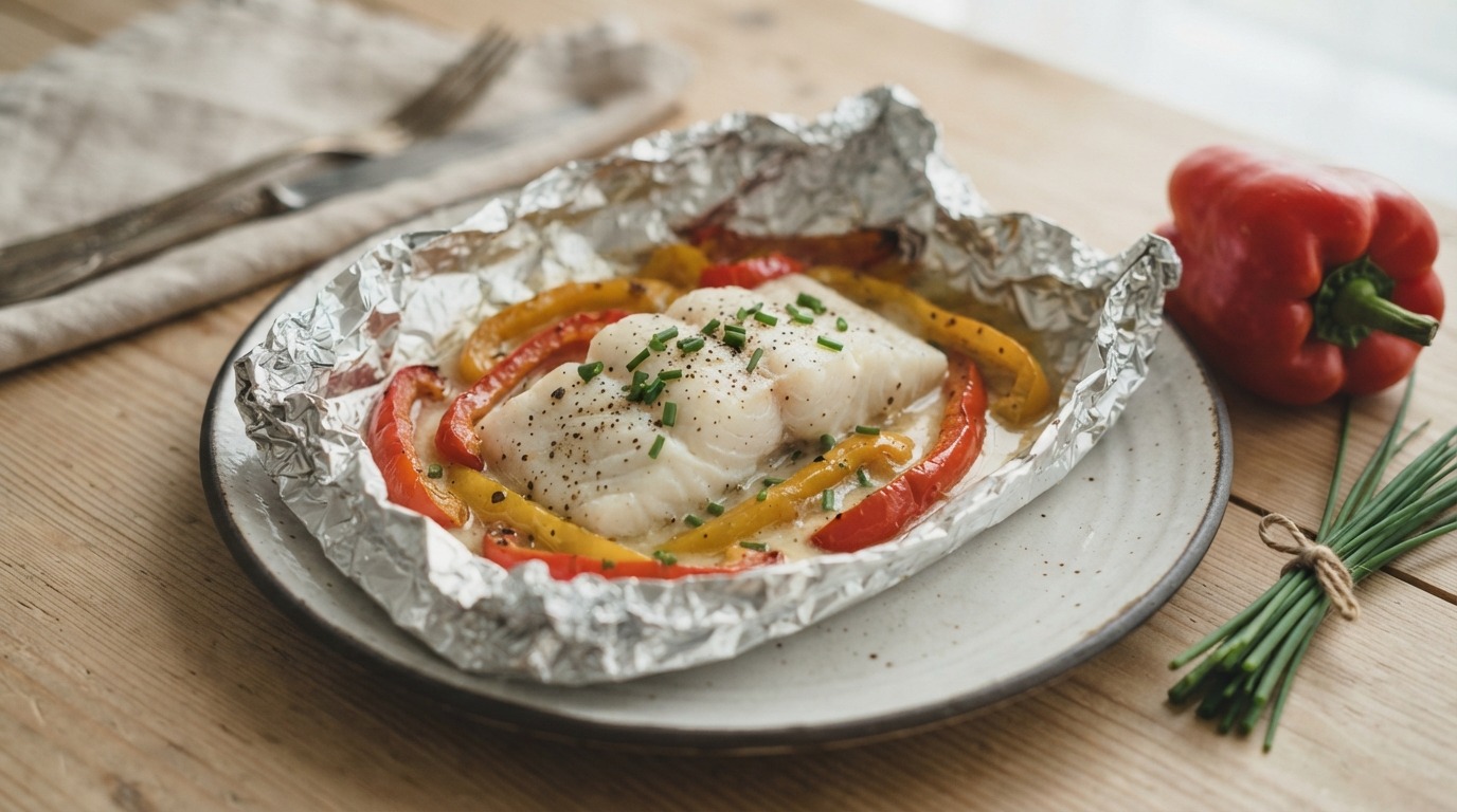 Kabeljauwfilet met paprika