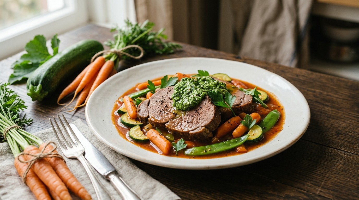 Kalfsfricandeau met Groene Pesto
