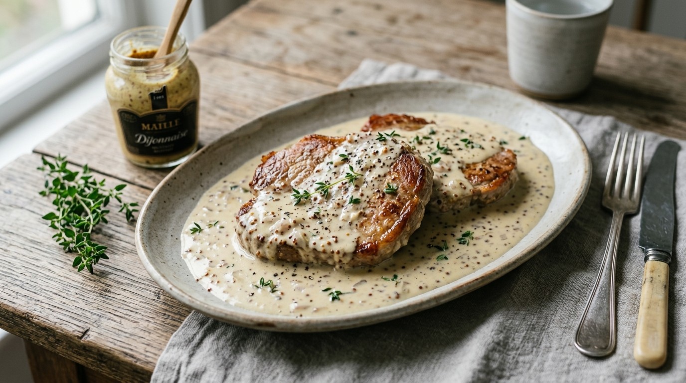 Kalfslapje met roomsaus