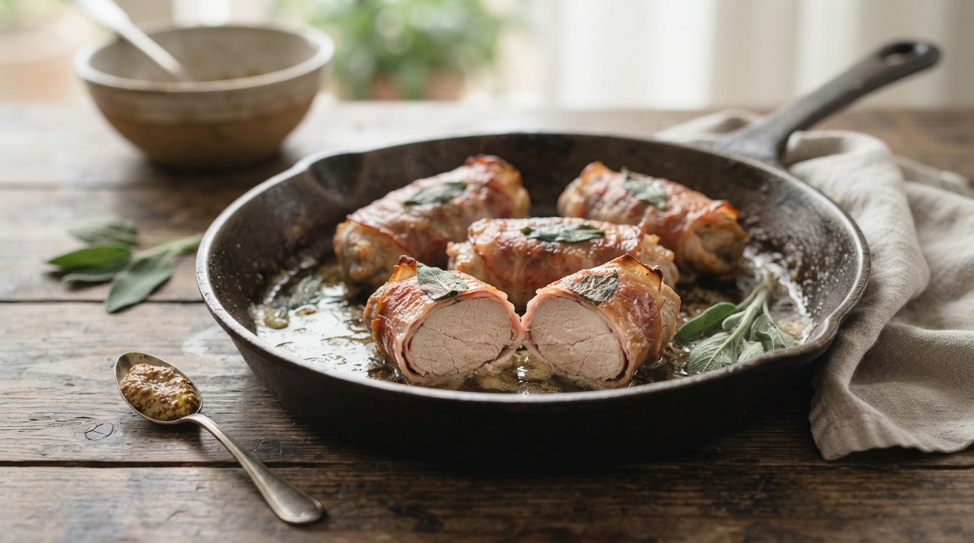 Kalfspakketjes met parmaham en salie
