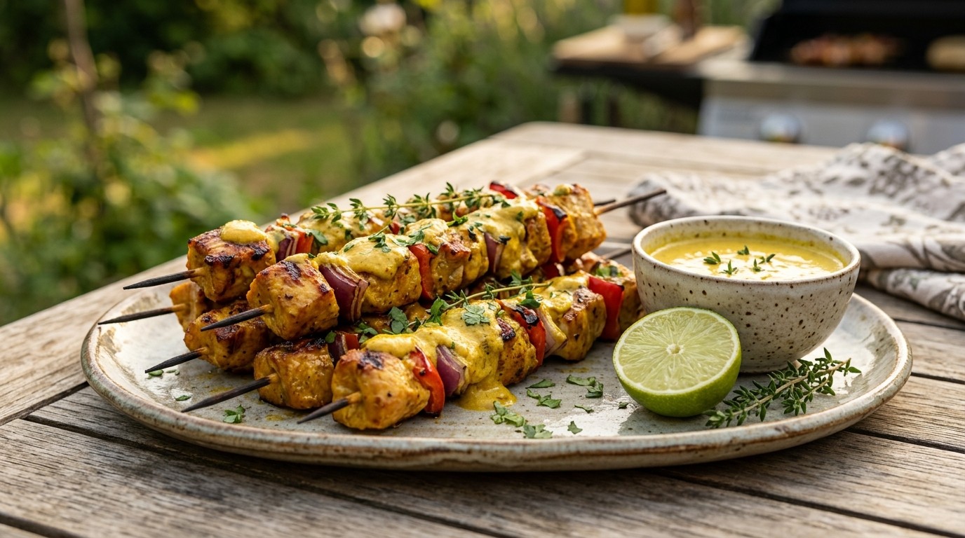 Kalkoenbrochettes met Curry