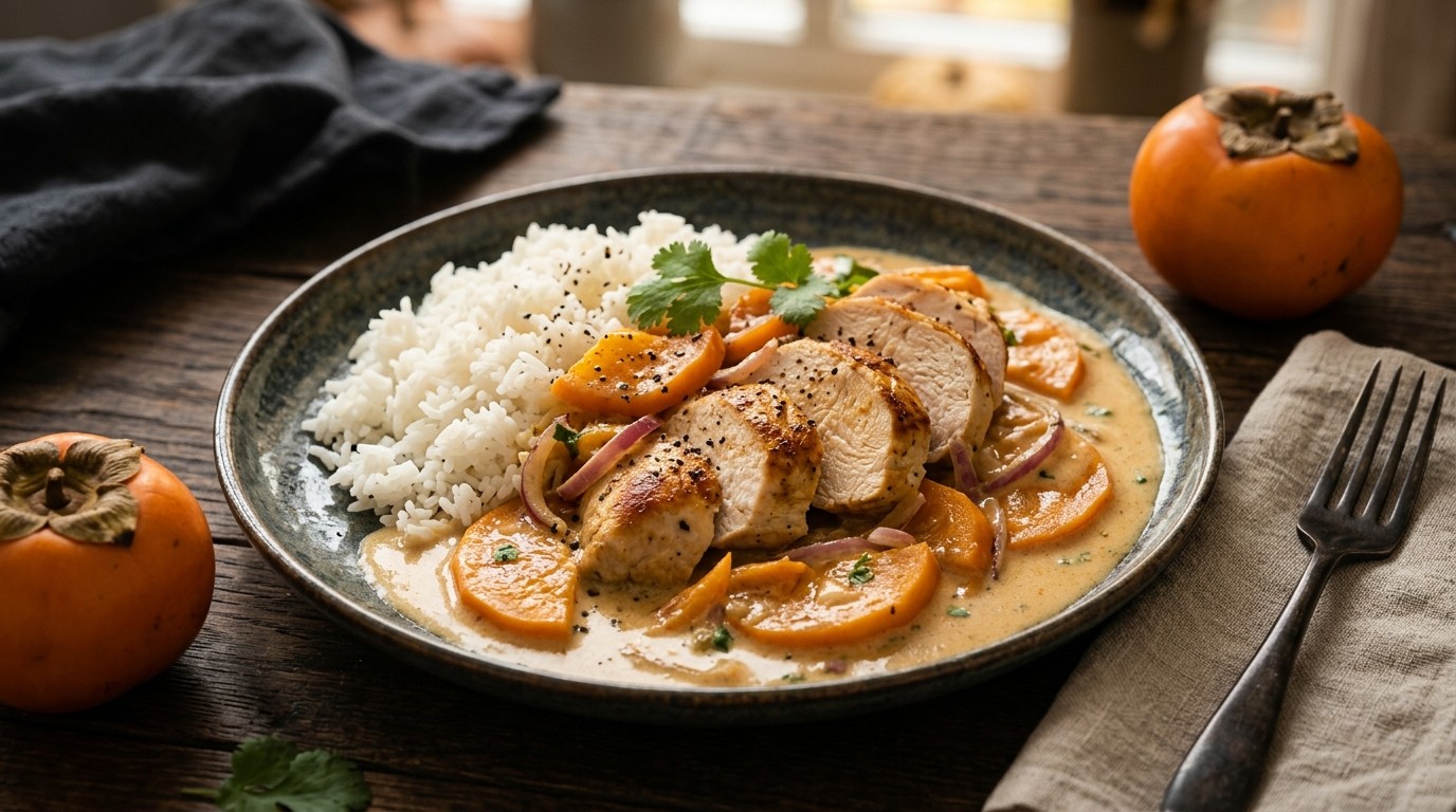 Kalkoenfilet in Kaki-curryroom
