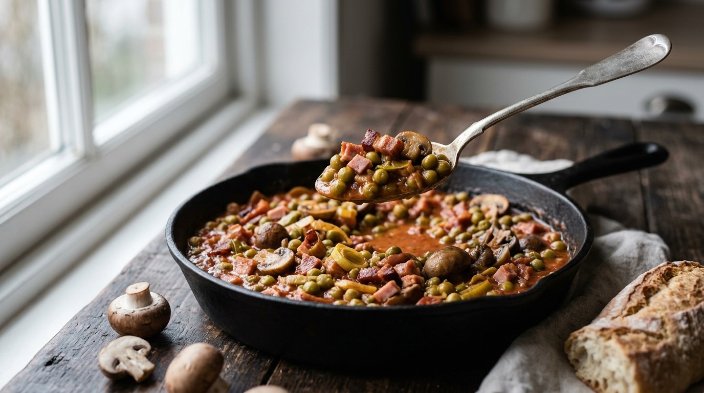 Kapucijners met Spekjes, Prei en Spagheroni