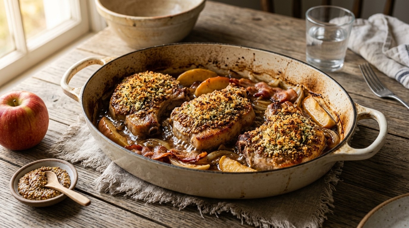 Karbonade met appel uit de oven