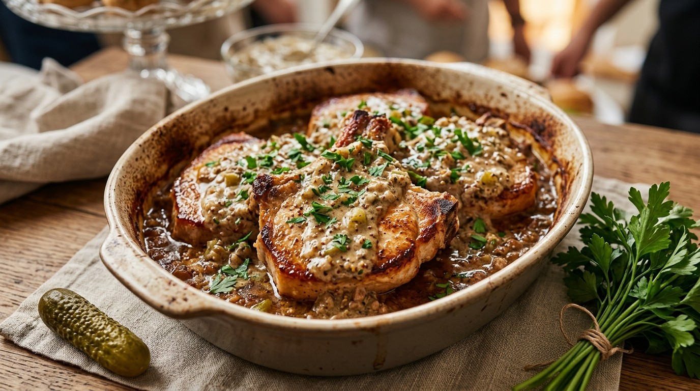 Karbonades met Gehakt-mosterdsaus Voor Buffet