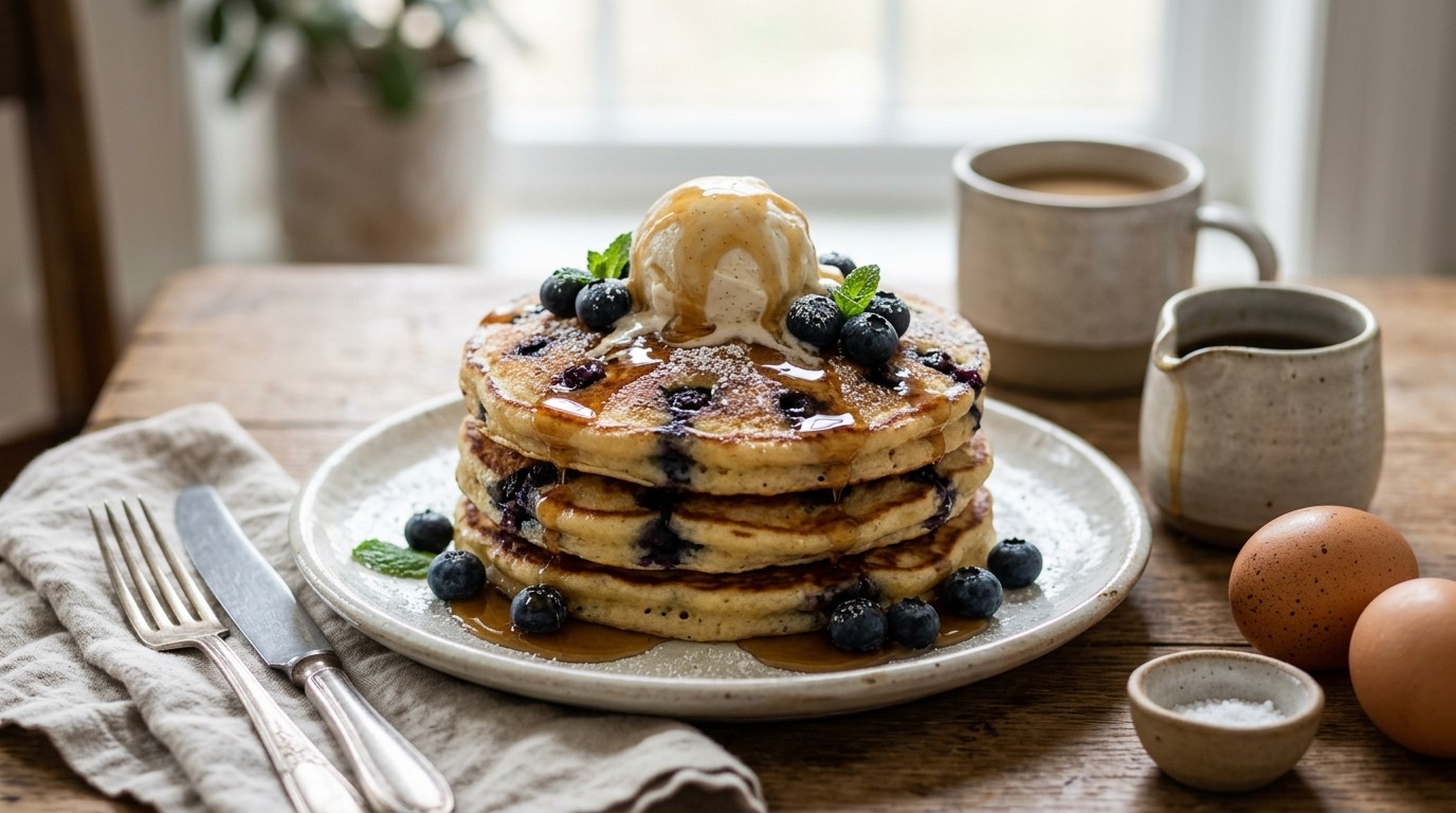 Karnemelkpannenkoeken met Blauwe Bessen