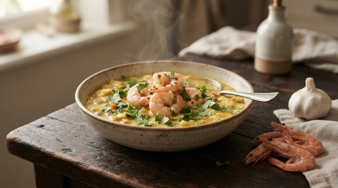 Kerriesoep met gamba´s