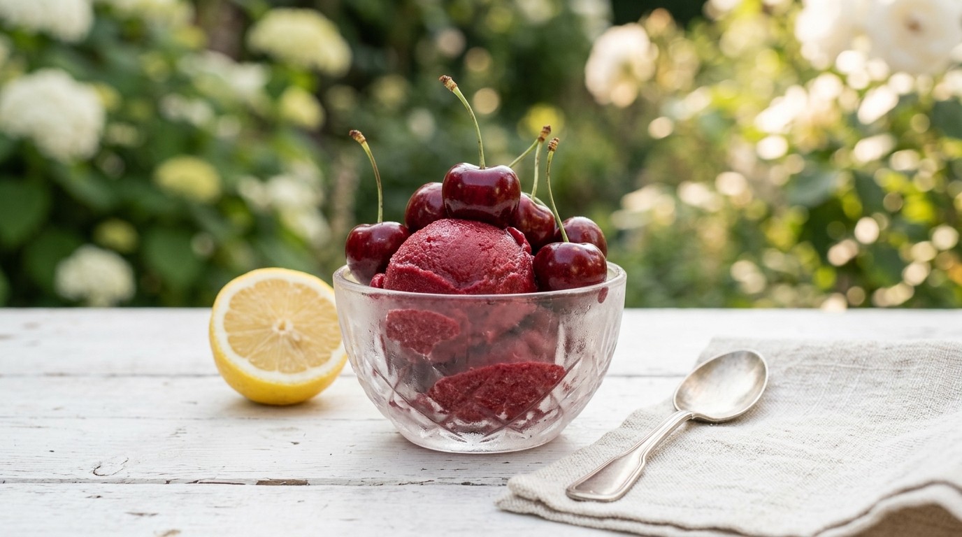 Kersensorbet met Cerise