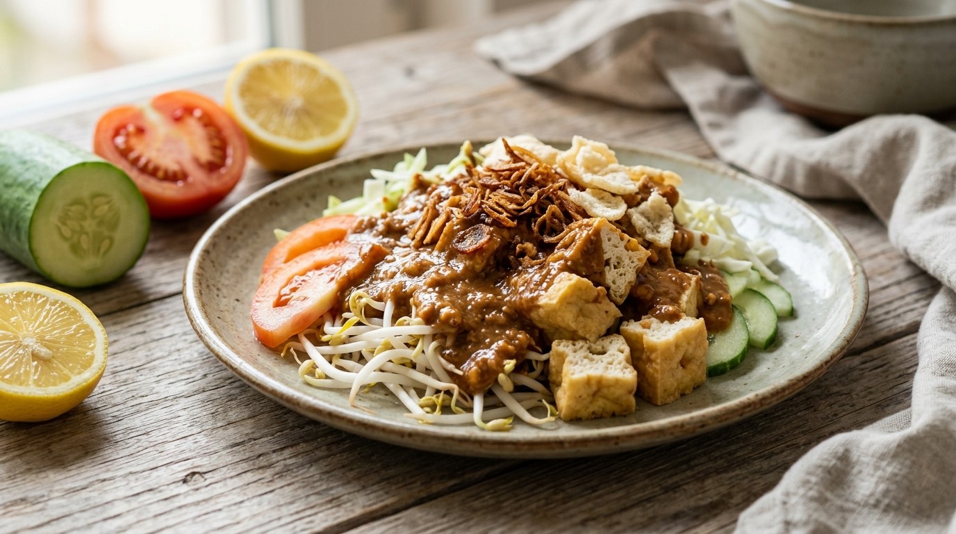 Ketoprak (tofu met Groenten)