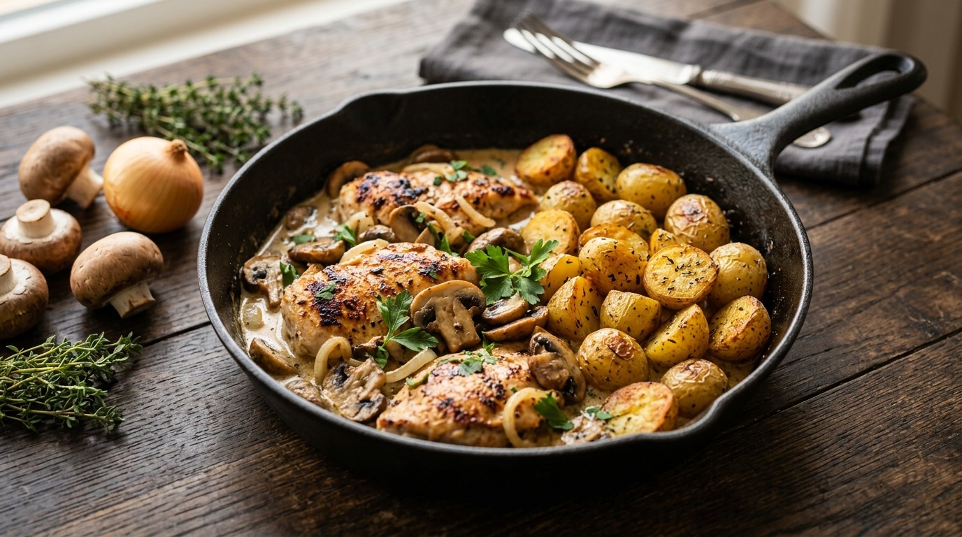 Kip Champignon met Krieltjes