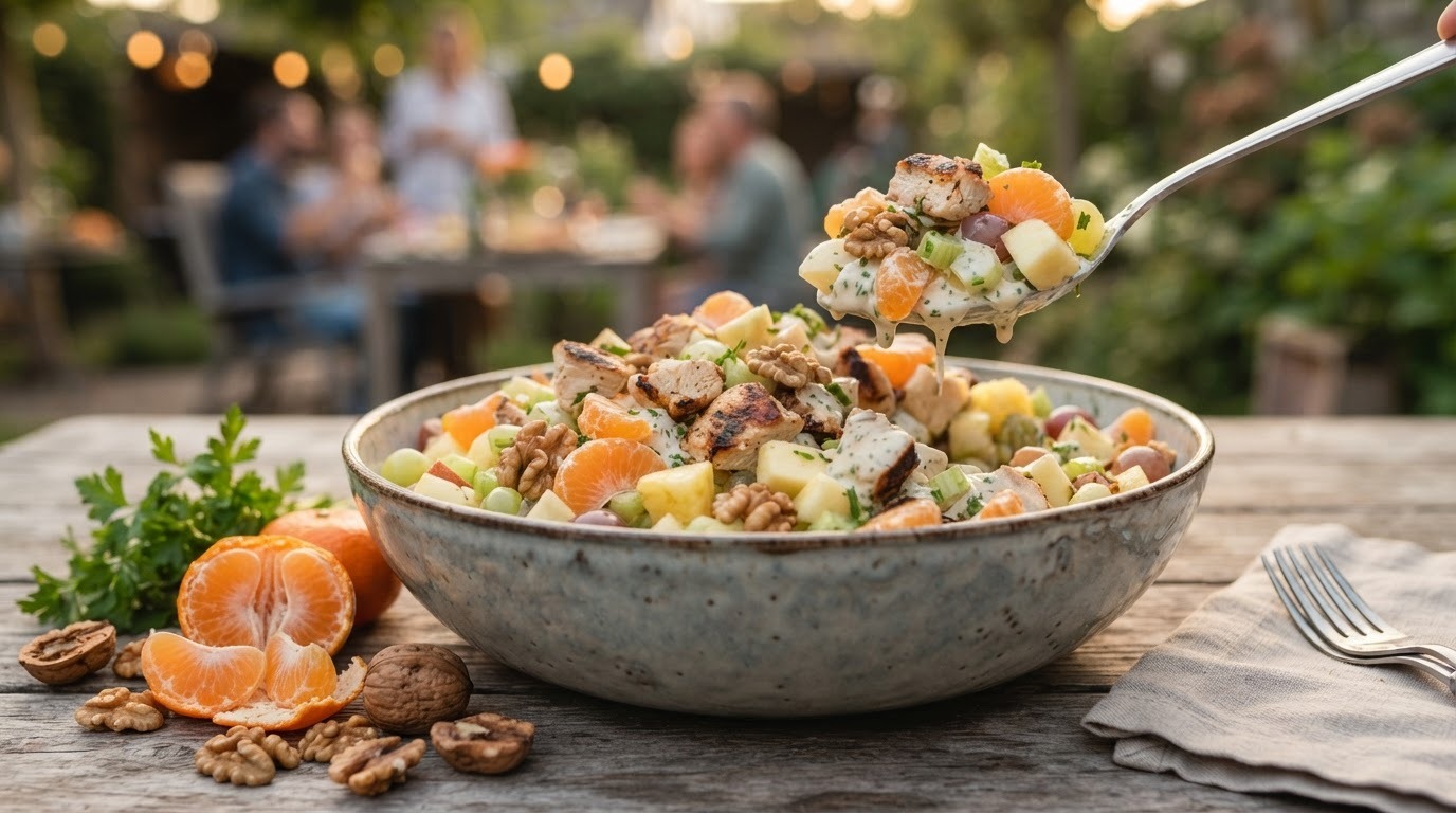 Kip-fruitsalade voor de bbq of bij buffet