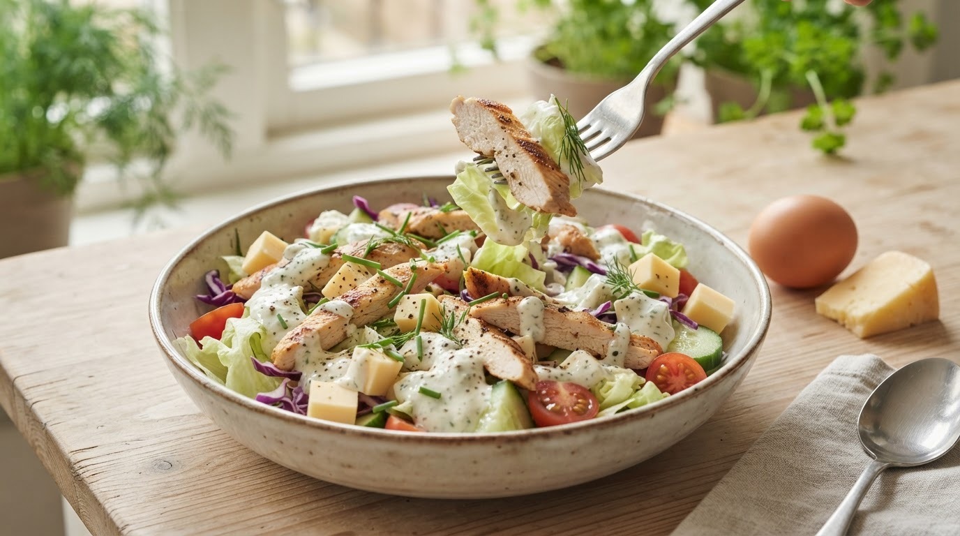 kip-kaas salade