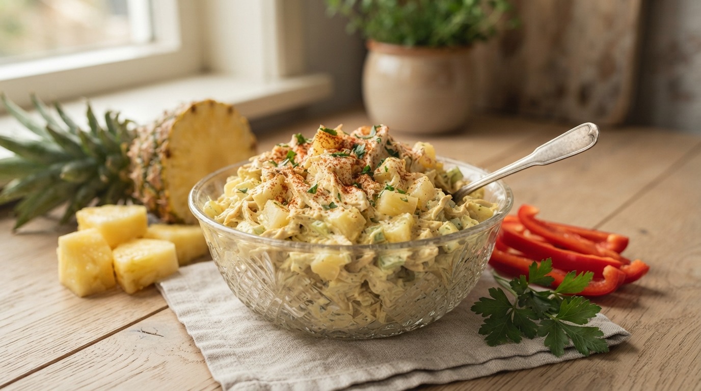 Kip kerrie salade