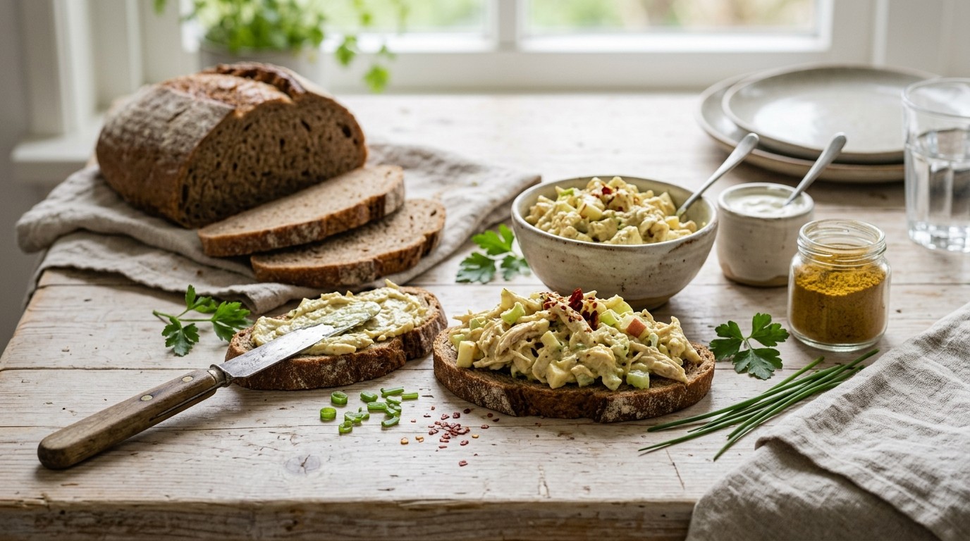 Kip-kerrie Salade Voor op Brood