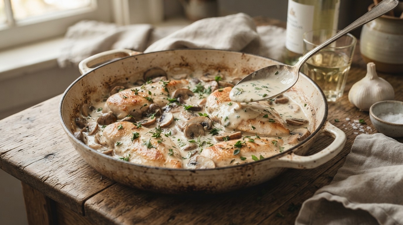 Kip met champignons