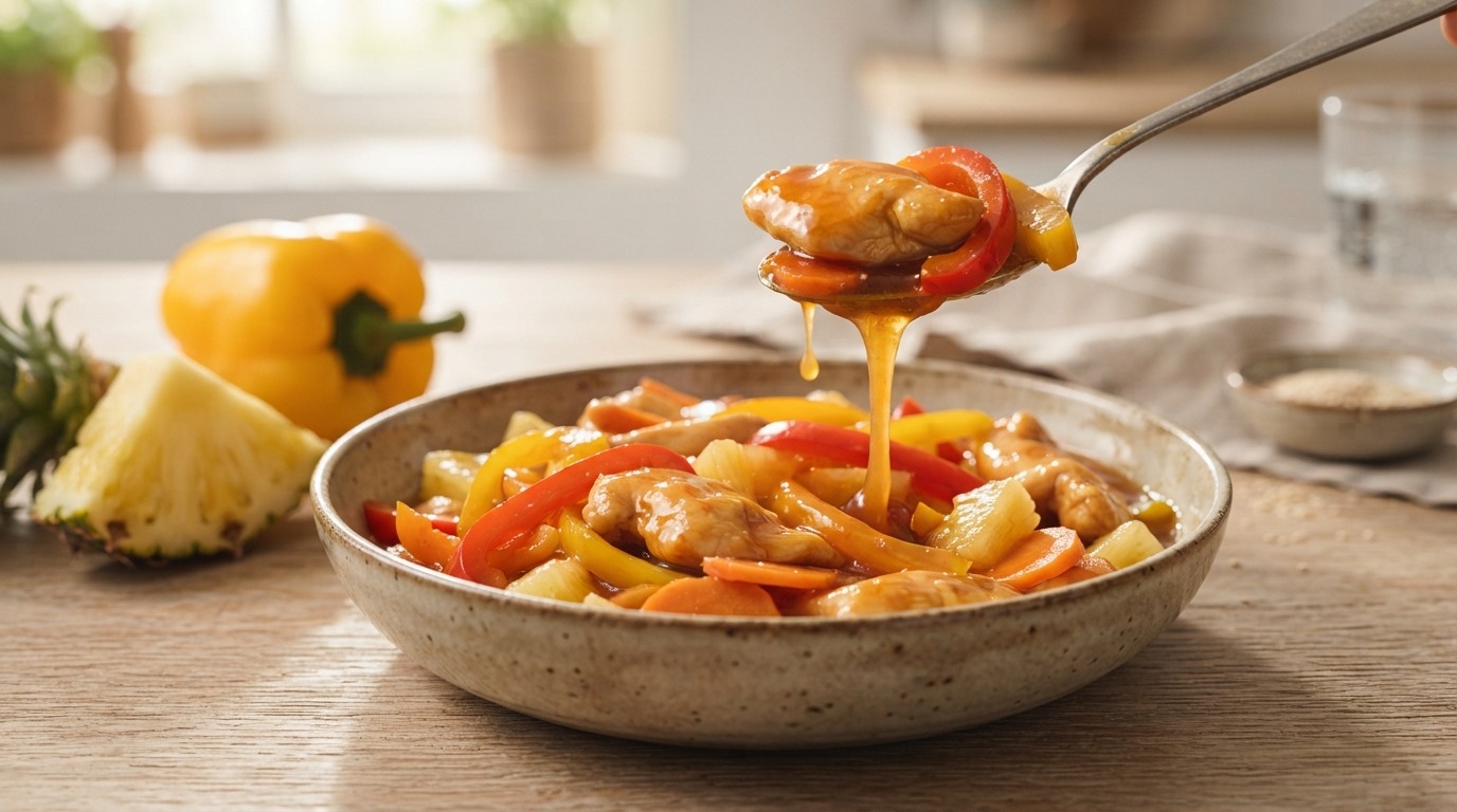 Kip met paprika in zoetzure saus