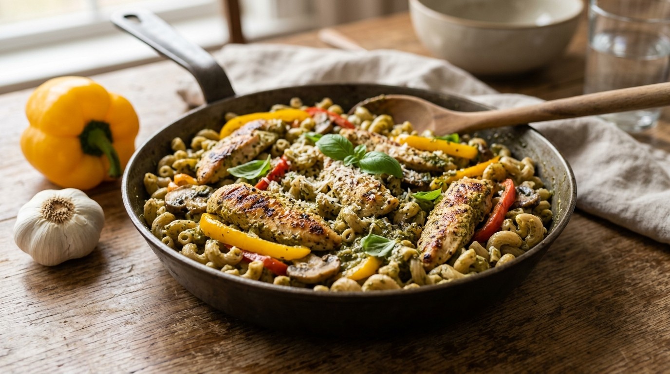 Kip Pesto met Macaroni