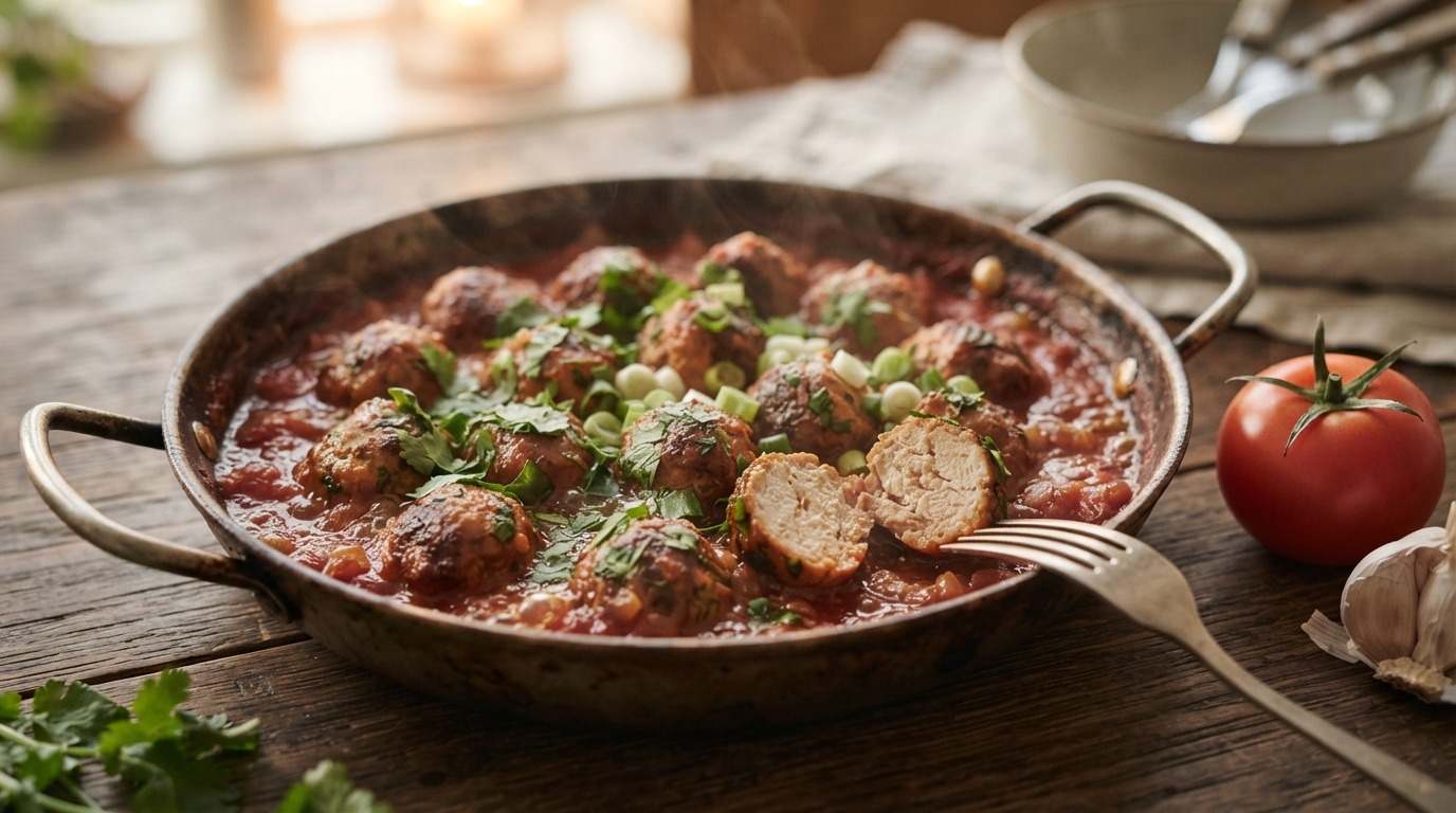 Kipballetjes in tomatensaus