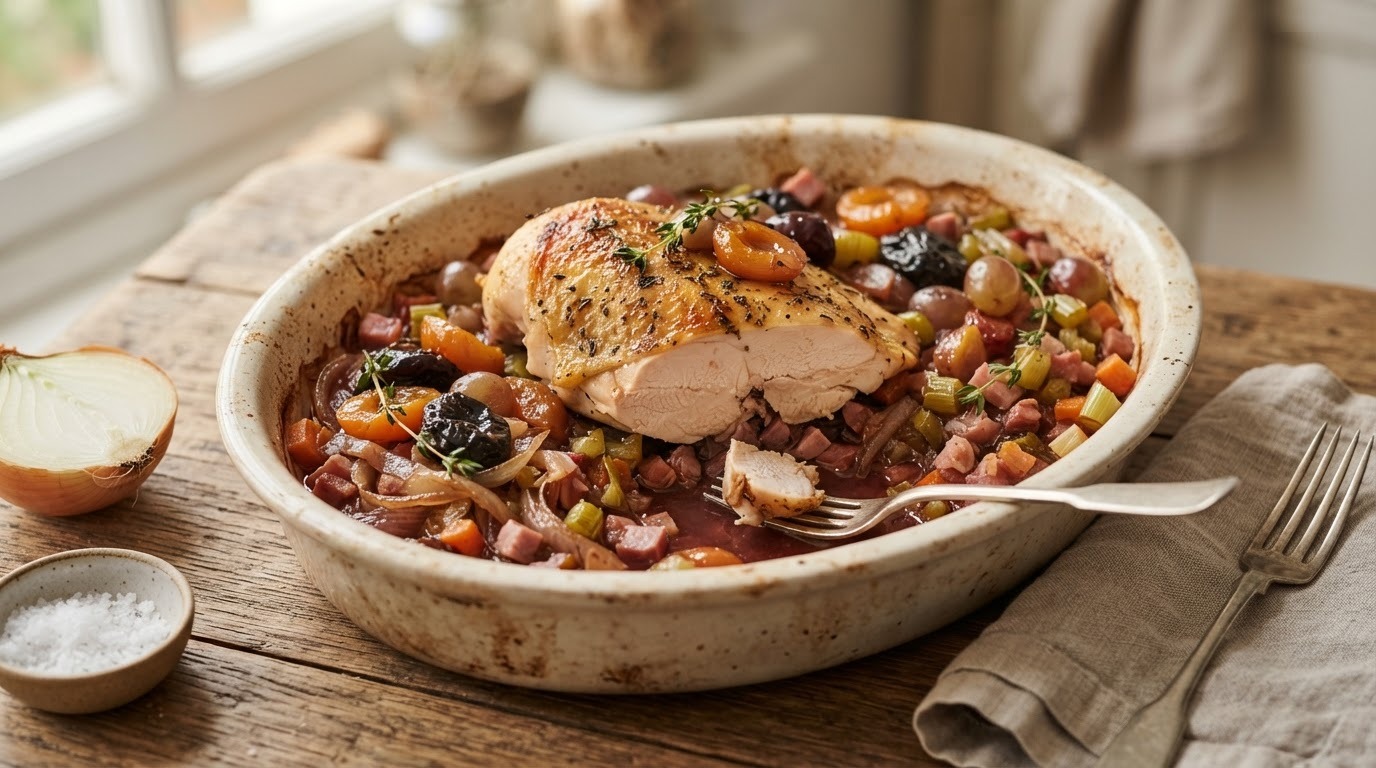 Kipfilet in een groentenbedje