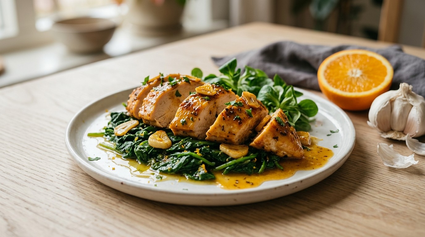 Kipfilet met spinazie