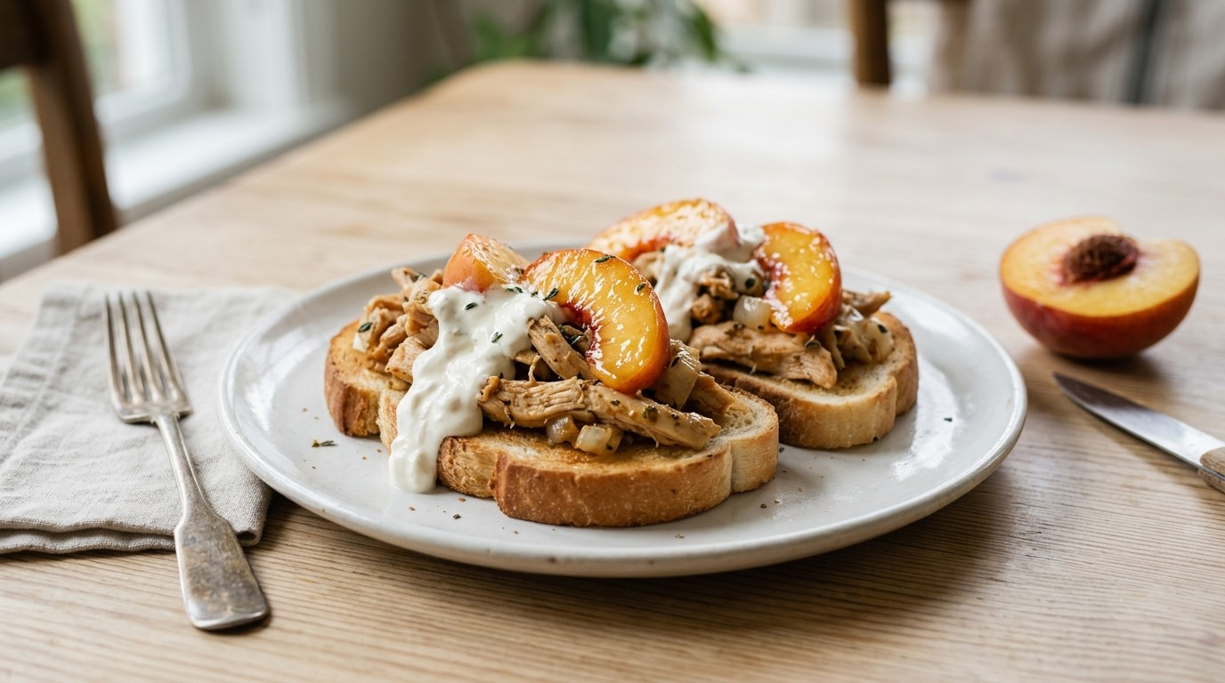 Kipfilet met Zure Room op Toast